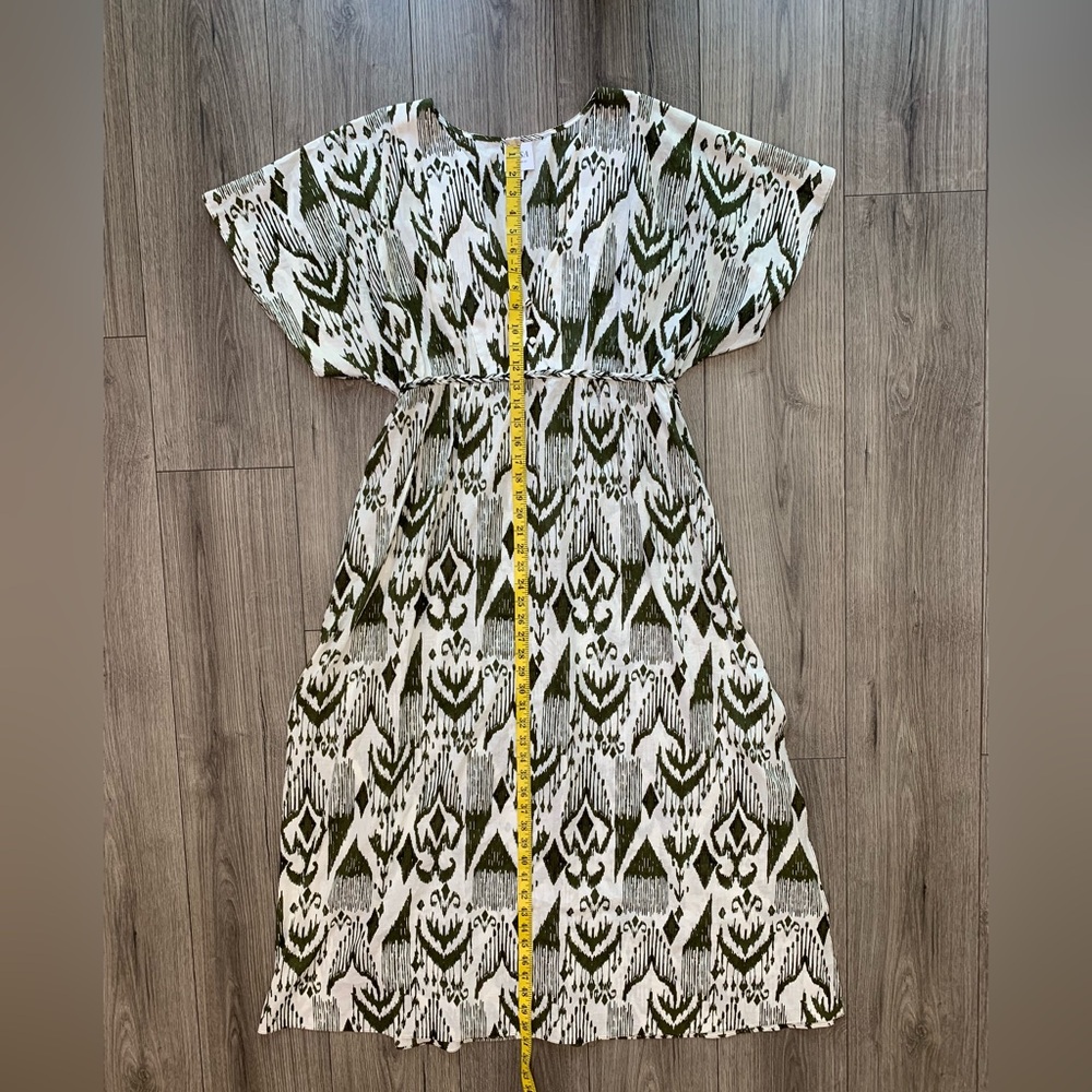 Misa Los Angeles‎ Maryam Dress Spring Ikat Green White Size Large - Picture 5 of 12